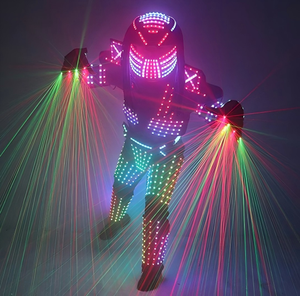 Veste de Danse Cosplay RVB Lumineux, Costume Robot de Scène, avec Lumière Laser, Gants pour Discothèque, Bar, Spectacle - Product Image 1