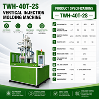 Machine de moulage par injection à table rotative verticale HG-TW-55V pour matériaux ABS/PP/PC, force de serrage de 55 tonnes, double poulie de skateboard