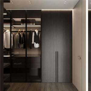 Armoire sur mesure avec porte en verre et bandes lumineuses, mobilier de dressing, série haut de gamme, dressing - Product Image 5