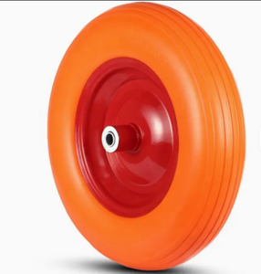 Roues de <span class=keywords><strong>brouette</strong></span> en mousse PU de 16 pouces 4.80/4.00 à 8 roulettes en polyuréthane avec jante en acier pour transpalette, chariot de camping - Product Image 1