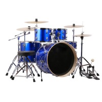Kit de batterie avec 3 cymbales, support de cymbales et tabouret de batterie, tom de sol, caisse claire, grosse caisse