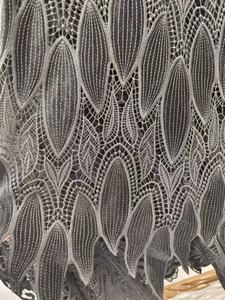 وصول حديث لقماش المخمل الأفريقي الأسود بالترتر، دانتيل جوبير مجوف ومطرز مع ترتر لفستان نسائي - Product Image 6