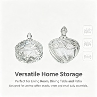 Récipient à bonbons moderne en verre avec couvercle, transparent, découpé à la presse, compatible lave-vaisselle, non toxique, pot de rangement alimentaire pour garde-manger, pour collations, bijoux et petits objets
