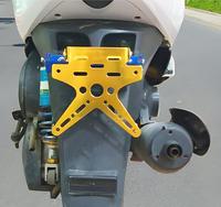 Accessoires de modification pour motos et véhicules électriques : support de plaque d'immatriculation avec support réglable et mobile