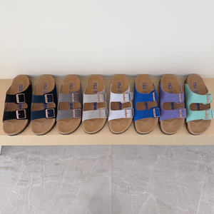 Sandales Birks classiques à double bride avec <span class=keywords><strong>semelle</strong></span> intérieure en liège et latex, en daim, unisexe, douces et confortables, pantoufles Birks - Product Image 6