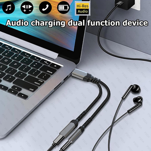 Adaptateur casque <span class=keywords><strong>et</strong></span> <span class=keywords><strong>chargeur</strong></span> USB C vers 3.5mm 2-en-1 Prise audio auxiliaire vers USB C <span class=keywords><strong>et</strong></span> charge rapide PD pour <span class=keywords><strong>iPhone</strong></span> Galaxy Pixel iPad - Product Image 2