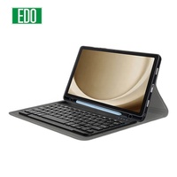 Casing Tablet PU Pelindung Penuh untuk Tab, Keyboard Nirkabel Magnetik yang Dapat Dilepas, Casing Tablet
