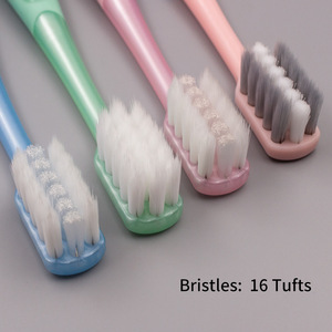 Custom Made Soft Bristle Toothbrush With Tongue <b>Scraper</b> Non Slip Handle For Adults - Product Image 5