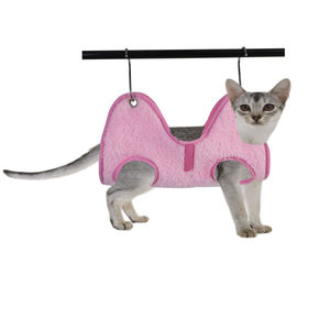 Hamac de toilettage pour chat rose taille S pour la coupe des ongles et le nettoyage des oreilles – Produit pratique pour le toilettage des animaux - Product Image 1