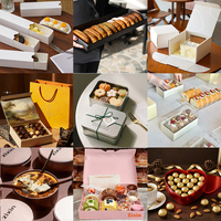 Boîte à donuts en carton rose écologique en gros, personnalisée, pour emporter, avec compartiments, pour desserts et pâtisseries