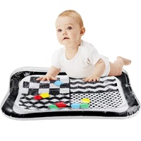 Tapis de jeu aquatique gonflable portable VFUN en PVC pour bébés, pour le temps sur le ventre, épaisseur 0,25 mm, motif géométrique noir et blanc