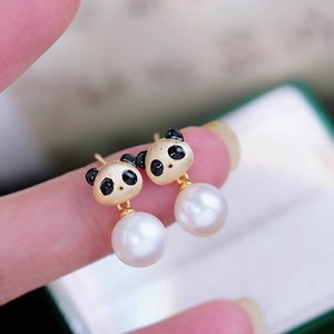 Accesorios de Plata S925 con Perlas, Aretes DIY con Panda, Joyería de Plata, Pasadores para Orejas y Cuentas Redondas de 8-13mm 22336 para Tus Pendientes - Product Image 1