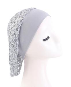 New satin phụ nữ tóc dài Net Crochet ngủ nightcap rửa <span class=keywords><strong>cap</strong></span> hat lưới snood Bun Rayon hairnet bìa với rộng ban nhạc <span class=keywords><strong>scrunchie</strong></span> - Product Image 6