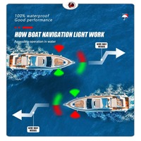 Feu de navigation LED 12V, lampe d'avertissement étanche, indicateur latéral droit et gauche pour bateau, yacht, camion, remorque, fourgon