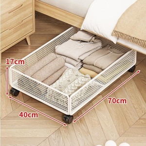Large Capacity Multifunctional Metal Wheel Arrangement Bed Clothes Storage <b>Box</b> Bed Storage Wheel Rack Multifunctional <b>Bedding</b> - Product Image 4
