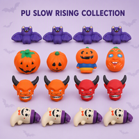 Ensemble de Squishies Halloween à Remontée Lente, Jouet Anti-Stress en Mousse PU Souple Citrouille et Chauve-Souris