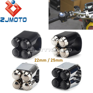 Cafe Racer <span class=keywords><strong>Vintage</strong></span> Retro Motorcycle Switch Turn Light Beam clacson pulsante 4 M-Button 7/8 "1" bar 22mm 25mm manubrio - Product Image 4