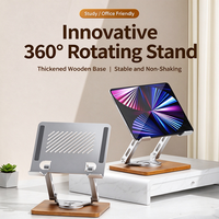 360 ° Support d'ordinateur portable rotatif en alliage d'aluminium, pliable, réglable en hauteur, support de bureau pour ordinateur portable et tablette