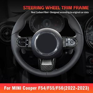 Shasha 2022-2023 Mini F54 F55 F56 碳纤维内饰配件 方向盘装饰框 - Product Image 2