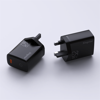 Chargeur rapide PD 25W avec indicateur LED, adaptateur de voyage, prise UK détachable, chargeur mural USB C portable pour iPhone et tous les téléphones Type-C