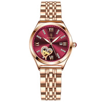Relojes de Lujo POEDAGAR 320 para Mujer, Relojes de Pulsera de Cuarzo Impermeables de Acero Inoxidable Color Oro Rosa para Mujer, Regalo para Chicas