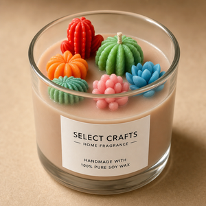Vela Aromática FTQS <span class=keywords><strong>en</strong></span> Frasco <span class=keywords><strong>de</strong></span> Vidrio con <span class=keywords><strong>Cactus</strong></span>, Decoración para el Hogar, Regalo, Venta al por Mayor, OEM, Marca Privada - Product Image 3