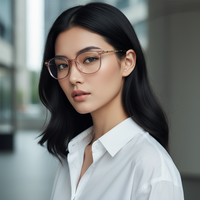 Damai JC8480 - Montura de Gafas Clásicas de Moda, Redondas, con Aro Completo, TR90, Ligeras, Anti-Radiación, con Bloqueo de Luz Azul, para Adultos