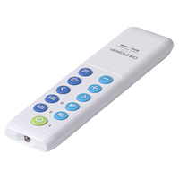 Télécommande universelle pour téléviseur avec gros boutons blancs et fonction d'apprentissage
