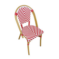 Fauteuil en rotin de style rétro vintage, motif chevron vert et blanc, chaise de salle à manger/de accent pour café/restaurant/maison, chaise d'extérieur