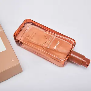Bouteille d'huile capillaire en spray de sérum de parfum en verre rose de luxe écologique de 100ml