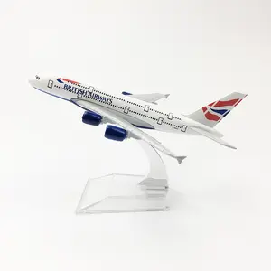 공장 공급 16cm 합금 항공기 모델 영국항공 에어 버스 A380 항공 모델 항공 선물