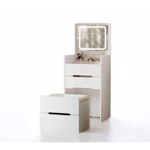 Tocador 3 en 1 DB (48CM) Juego de Maquillaje Compacto con Espejo Abatible Iluminado y Escritorio de Cristal Visible para Uso Doméstico - Product Image 1