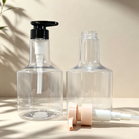Botol Sampo PET 550ml, Botol Pompa Plastik Transparan untuk Sabun Mandi, Sabun Cuci Tangan, Kemasan Perawatan Pribadi, Custom OEM Pabrik