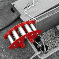 Galet de tirage de câble robuste OEM, conception à 5 et 7 rouleaux, capacité de 10K-20K lb, poulie de guidage de câble pour alimentation de câble en coin