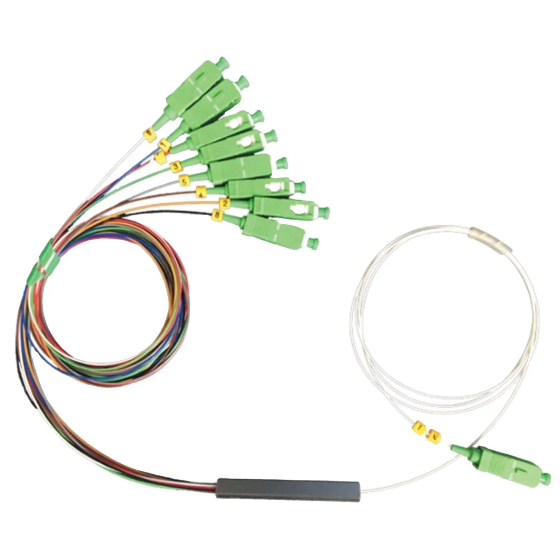 Kabel aktive splitter 1x3 1x4 1x6 1x16 1x64 stahl rohr pon fiber optical plc splitter ohne stecker
