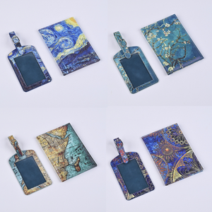 Tarjetero de lujo, nuevo diseño, Etiquetas de equipaje de cuero, impermeable, para pasaporte, conjunto de bolsa de embarque, tipo de patrón personalizable - Product Image 3