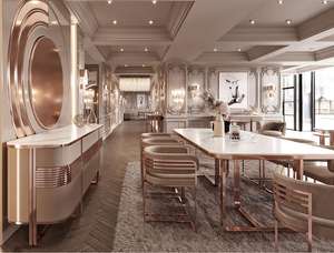 Современная роскошная мебель для ресторана, обеденные столы для дома, 8 мест, прямоугольная рама из нержавеющей стали, мраморный столик, обеденный стол, набор - Product Image 2