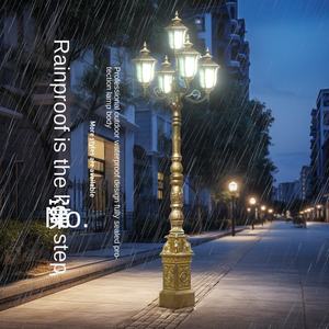 Paisaje 3m/3,5 M Luz de jardín al aire libre Aluminio fundido personalizado + Hierro fundido Artístico LED Villa Paisaje Lámpara de jardín - Product Image 1