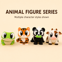 Vente en gros de figurines d'animaux de dessin animé imprimées en 3D, série grenouille, tigre, panda et vache, jouets fantaisie de style porte-clés