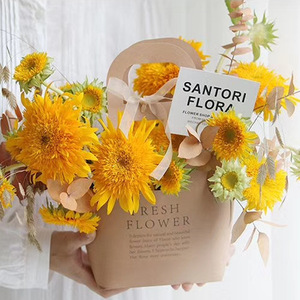 Wholesale Disposable Paperboard Flower Carrier Bags with Handle <strong>Display</strong> <strong>Folders</strong> Stamping Big Size - Product Image 3