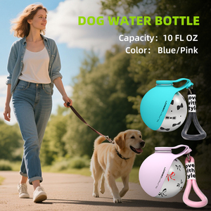 Bol en silicone portable pour l'extérieur avec boule en acier, bouteille de voyage, kit de toilette réutilisable pour animaux de compagnie, distributeur d'eau extérieur - Product Image 5