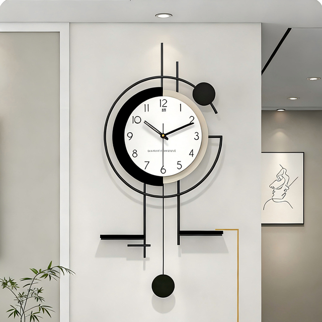 Modern Minimalist Digital Wall Clock Round Silent Large Wall Clock for Living Room Bedroom