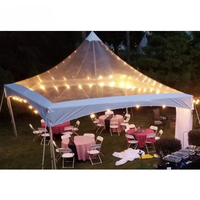 Tente Pagode à Structure en Aluminium Haute Performance 3x3 4x4 5x5, Gazebo Extérieur en Toile avec Câbles Transversaux pour Fêtes, Cours et Parcs, en Polyester