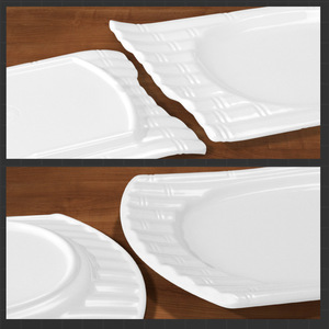 จานเมลามีนสีขาวรูปทรงไม่สม่ำเสมอ ใช้ซ้ำได้สำหรับอาหารโรงแรม - Product Image 4