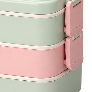 Contenitore per Pranzo a Doppio Strato Isolato con Coperchio in Plastica, 3 Scomparti, Riscaldabile in Microonde, Portatile, Rettangolare, Senza BPA - Product Image 5