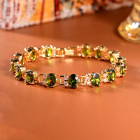 Bracelet Chic en laiton plaqué or Zircon coloré glacé mariée dame conception personnalisée Bracelet à breloques de mode populaire Pulsera