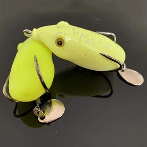 Double Hook Fighting Blood Groove Rising Hook Tip Thunder Frog Artificial Soft Bait PVC Freshwater Fishing Soft Lure Set - Product Image 1