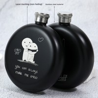 Y12 Logo personnalisé 5oz en acier inoxydable Portable extérieur Portable Camping cadeau noir mat Hip Flask