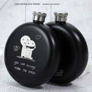Y12 personalizzato logo 5oz in acciaio inox portatile per esterni regalo da campeggio nero opaco fiaschetta - Product Image 3