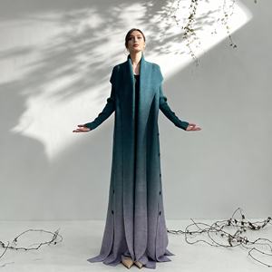 Abaya plissée imprimée en polyester de qualité supérieure, robe modeste tendance pour femmes musulmanes, vente en gros, personnalisation OEM - Product Image 4